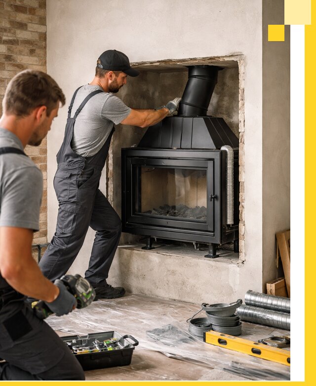 Установка каминных топок в Белогорске: монтаж, подключение