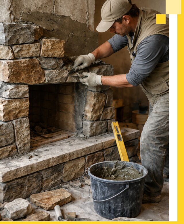 Изготовление и установка каменных каминов под ключ в Белогорске