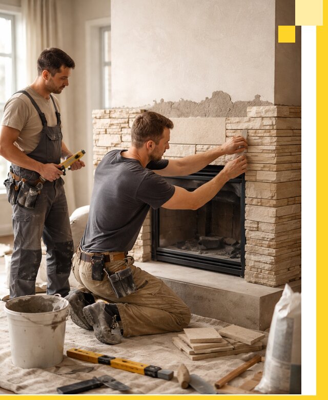 Установка и монтаж каминов для загородного дома в Белогорске