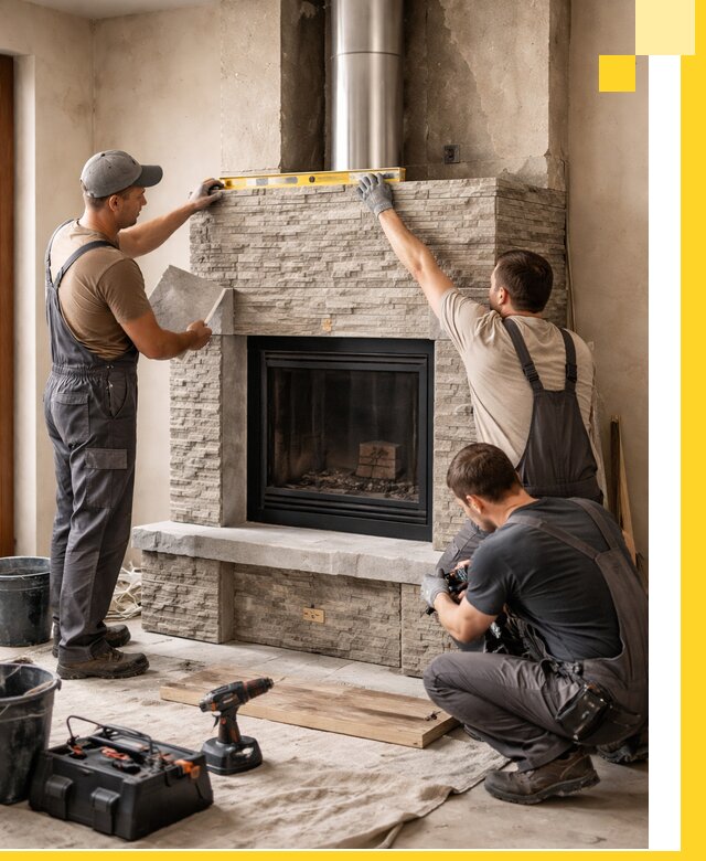 Профессиональный монтаж каминов под ключ в Белогорске для дома