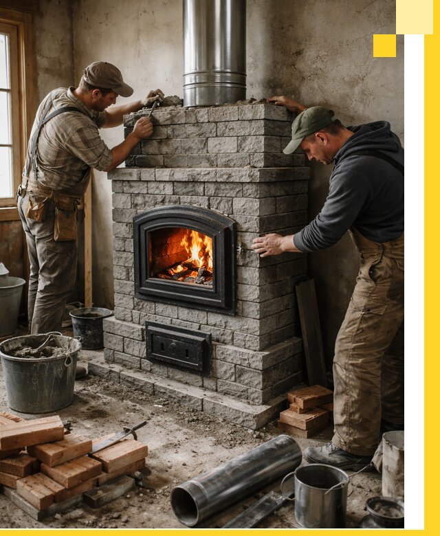 Производство, поставка и монтаж дровяных печей в Белогорске