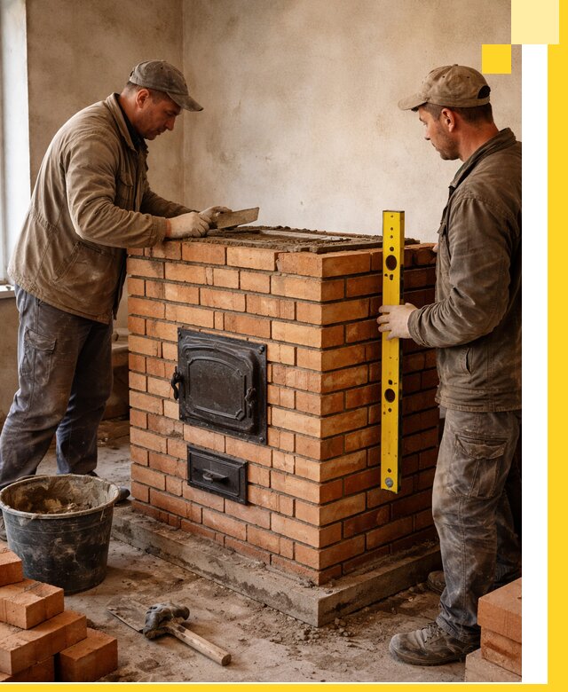 Отопительные печи под ключ в Белогорске, установка и сборка