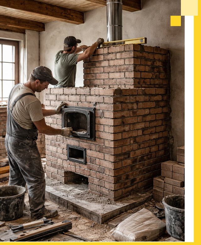 Печи для загородного дома под ключ в Белогорске — монтаж и сервис