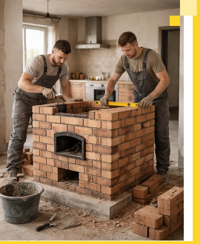 Установка и монтаж печей в частном доме в Белогорске под ключ