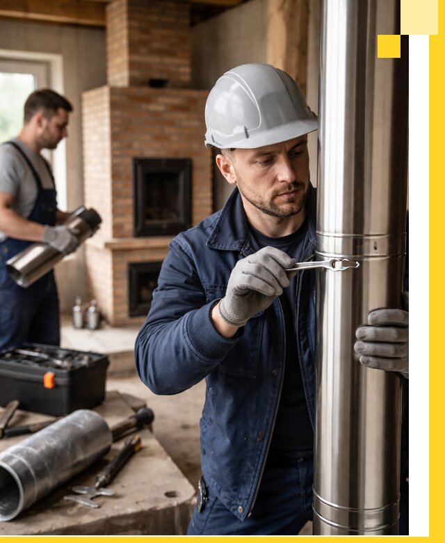 Профессиональный монтаж дымоходов для печей в Белогорске