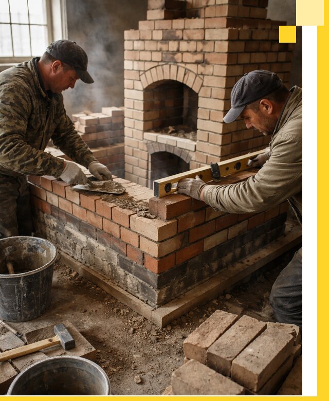 Изготовление и монтаж печей и каминов из кирпича в Белогорске