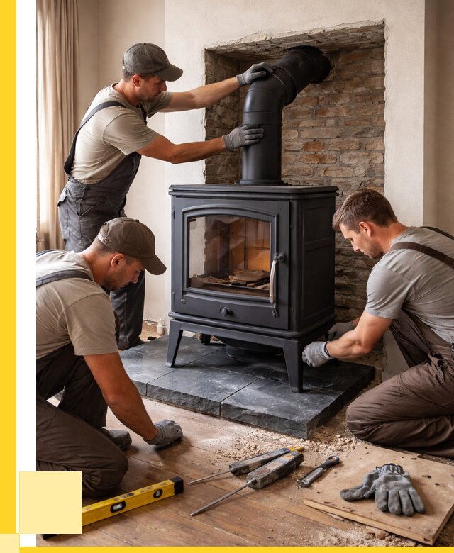 Монтаж печи камина в частном доме в Белогорске от 25505 р. | ЭриданБгк