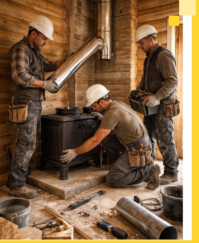 Профессиональный монтаж банных печей и дымоходов в Белогорске