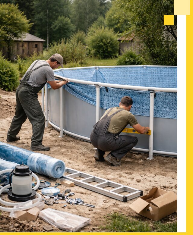 Установка и монтаж каркасных бассейнов в Белогорске под ключ