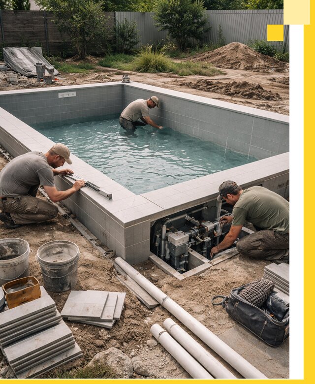 Строительство и монтаж бассейнов для дачи под ключ в Белогорске