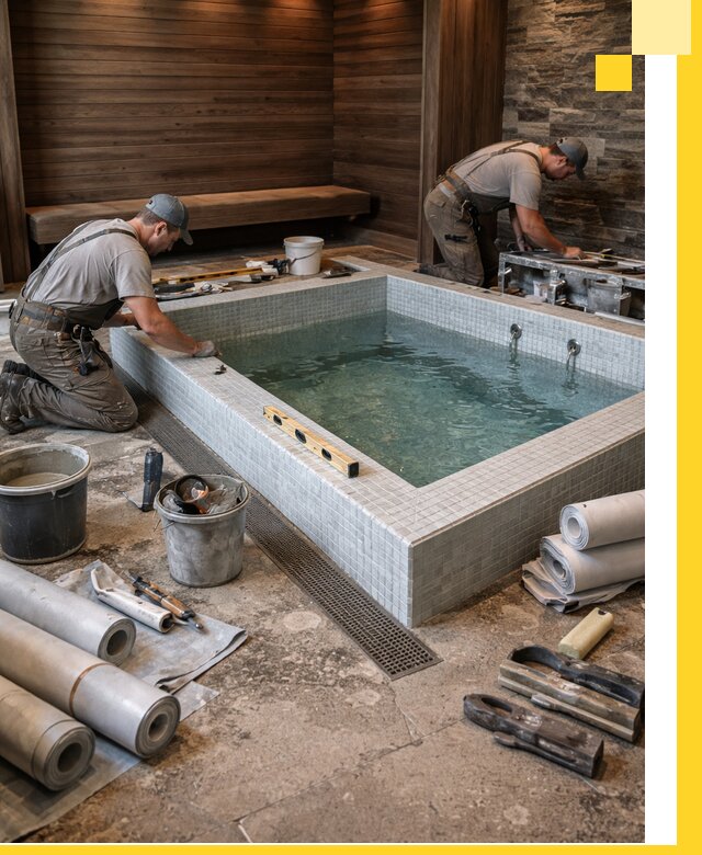 Установка и строительство бассейнов для сауны в Белогорске