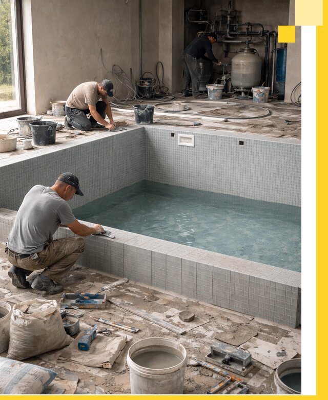 Строительство и монтаж бассейнов в помещении в Белогорске