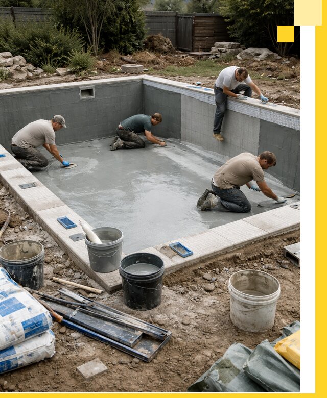 Изготовление и монтаж чаши бассейна под ключ в Белогорске