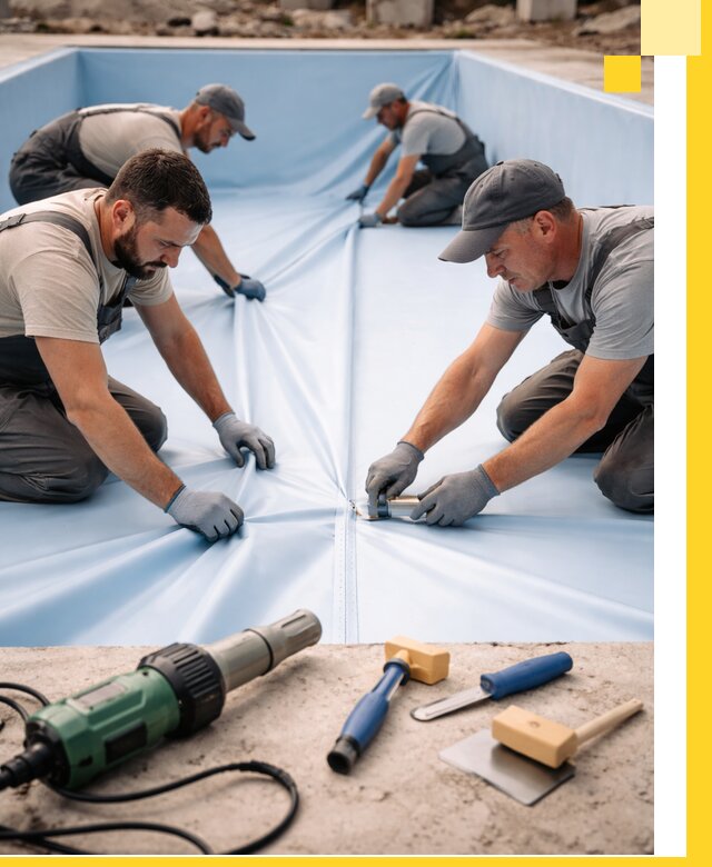 ПВХ пленка для бассейнов с монтажом и гарантией в Белогорске