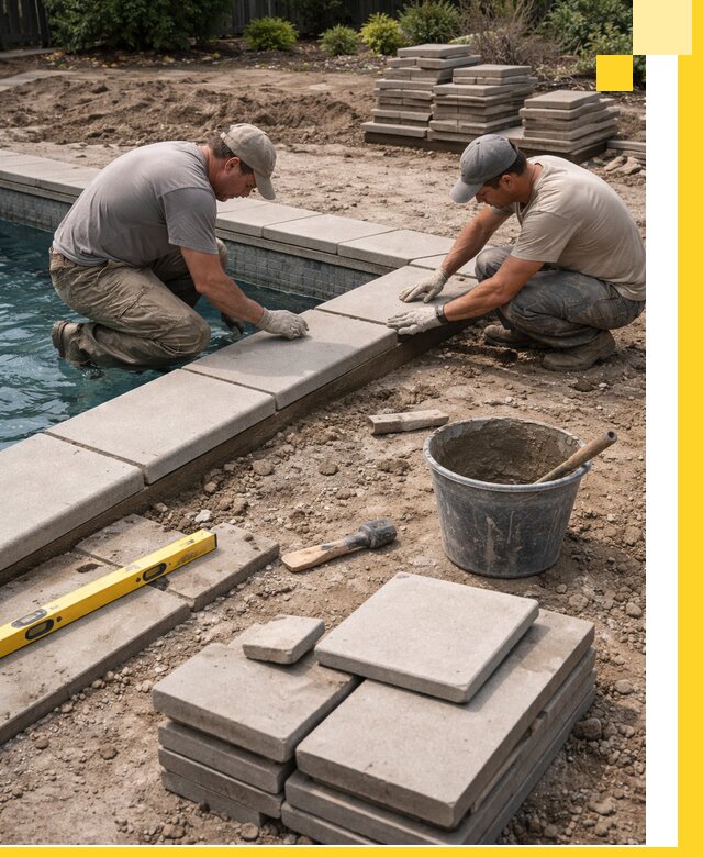 Установка и изготовление копингового камня для бассейнов в Белогорске