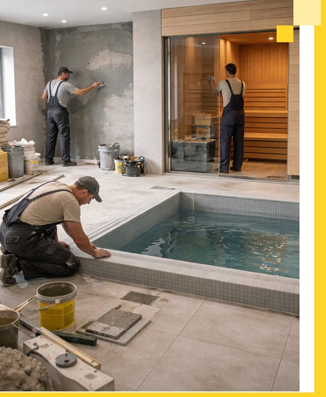 Проектирование и строительство сауны с бассейном в Белогорске