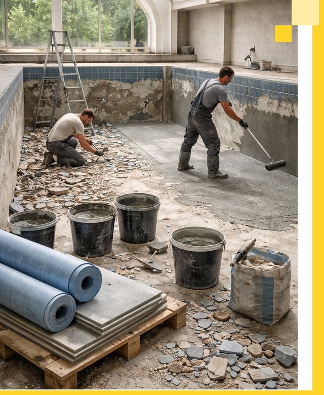 Реконструкция бассейнов в Белогорске: ремонт, гидроизоляция