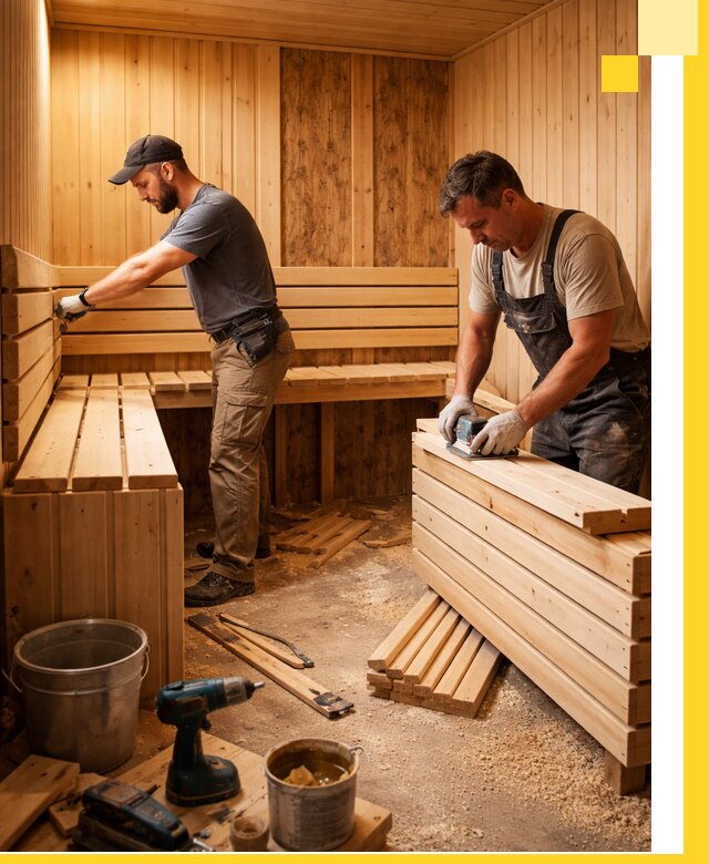 Профессиональный комплексный ремонт саун под ключ в Белогорске