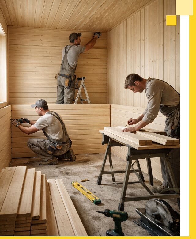 Обшивка саун в Белогорске из натуральной древесины под ключ