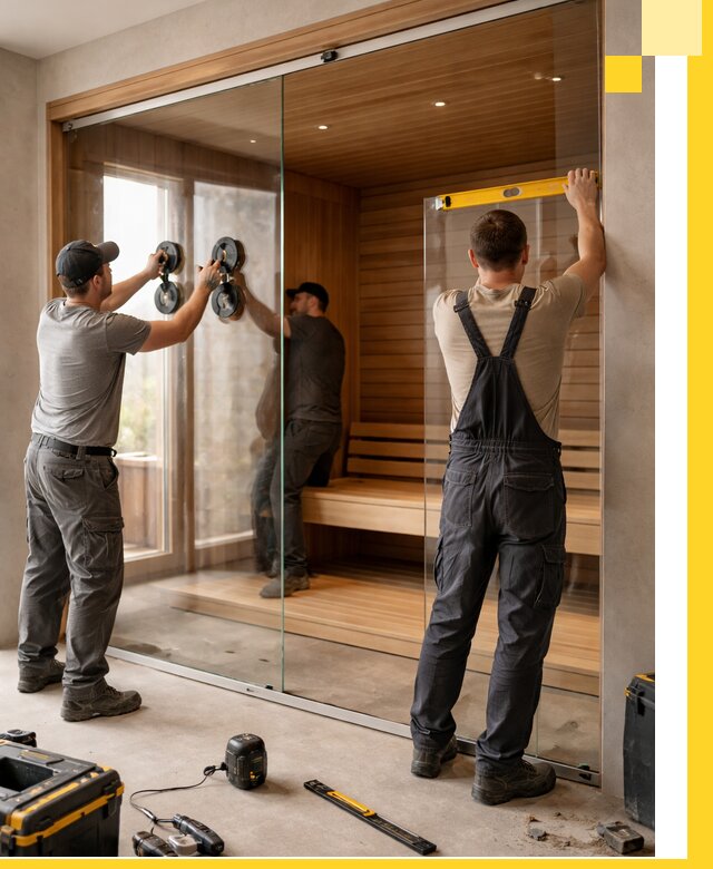 Производство и монтаж стеклянных саун под ключ в Белогорске