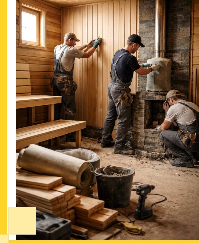 Ремонт бань под ключ в Белогорске от 45909 р. | ЭриданБгк