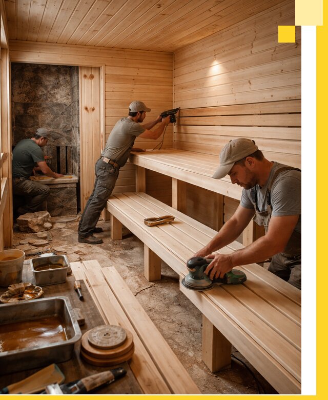 Профессиональная отделка бань в Белогорске под ключ, с гарантией