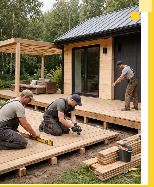 Строительство бань с террасой и бассейном под ключ в Белогорске