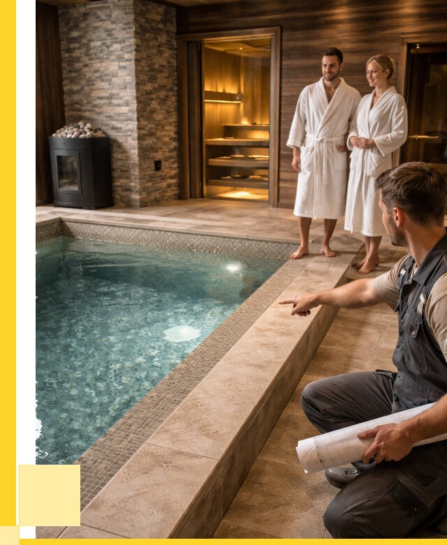 Проект бани с бассейном под ключ в Белогорске от 66313 р. | ЭриданБгк