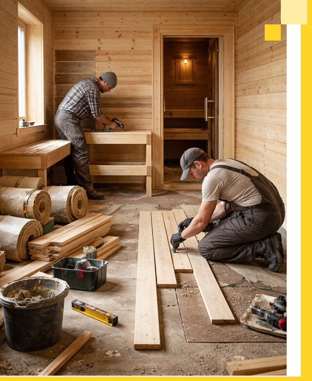 Индивидуальный проект бани с комнатой отдыха под ключ в Белогорске