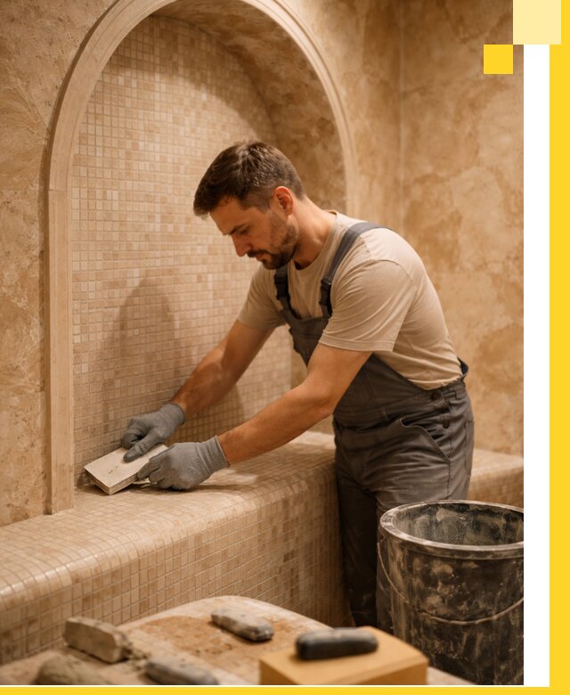 Профессиональная отделка хамамов с мозаикой под ключ в Белогорске