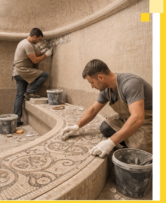 Плитка для хамама в Белогорске, укладка, подбор и поставка