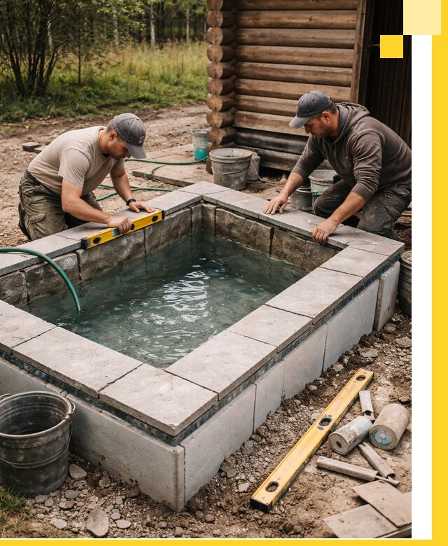 Изготовление и установка холодных купелей под ключ в Белогорске